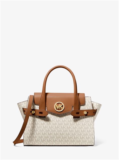 michael michael kors carmen medium belted leather satchel|carmen medium logo satchel.